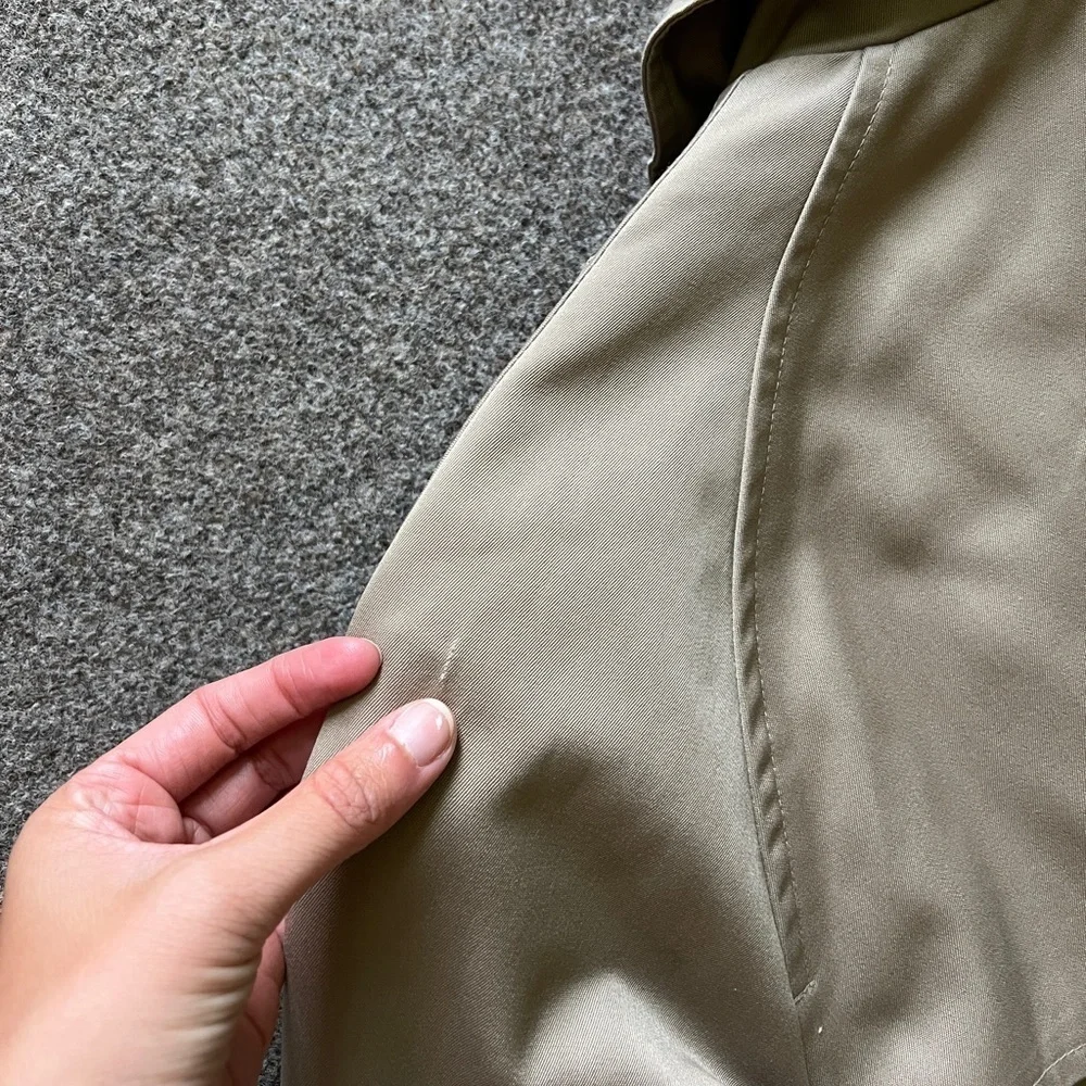 Vintage Double Breasted Belted Trench Coat Mens 44R Removable Down Puffer Lining